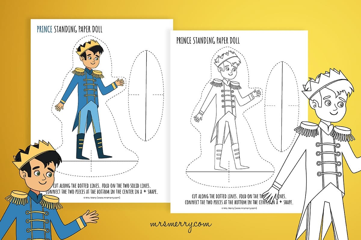 Standing Prince Paper Doll Printable Mrs Merry