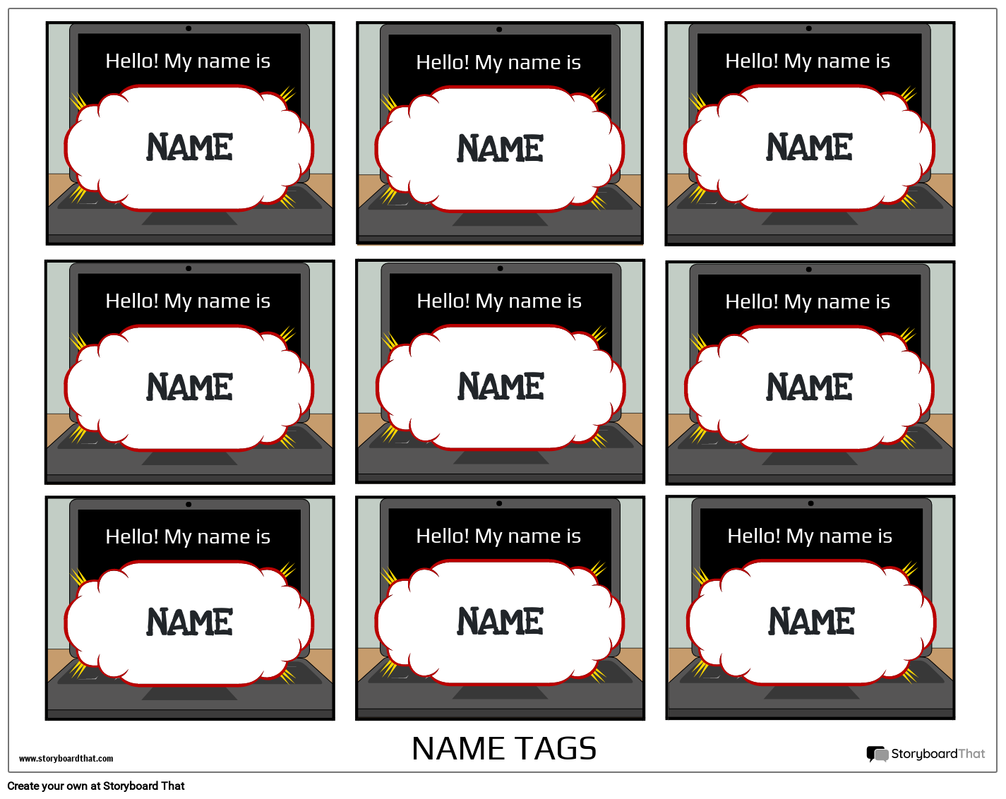 Storyboard That Create Custom Name Tags Online In 2025