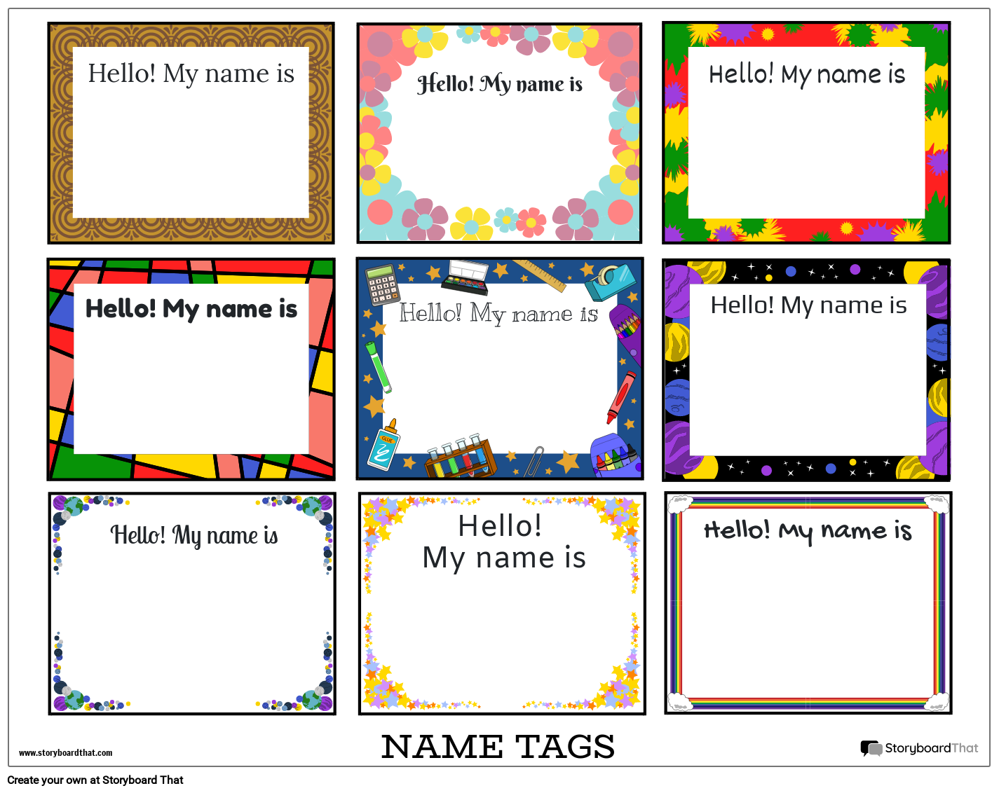 Storyboard That Create Custom Name Tags Online In 2025