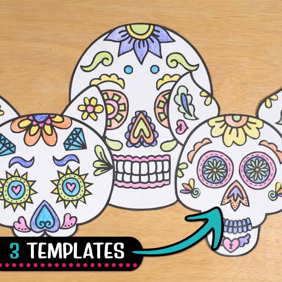 Day Of The Dead Skull Template Printable Free