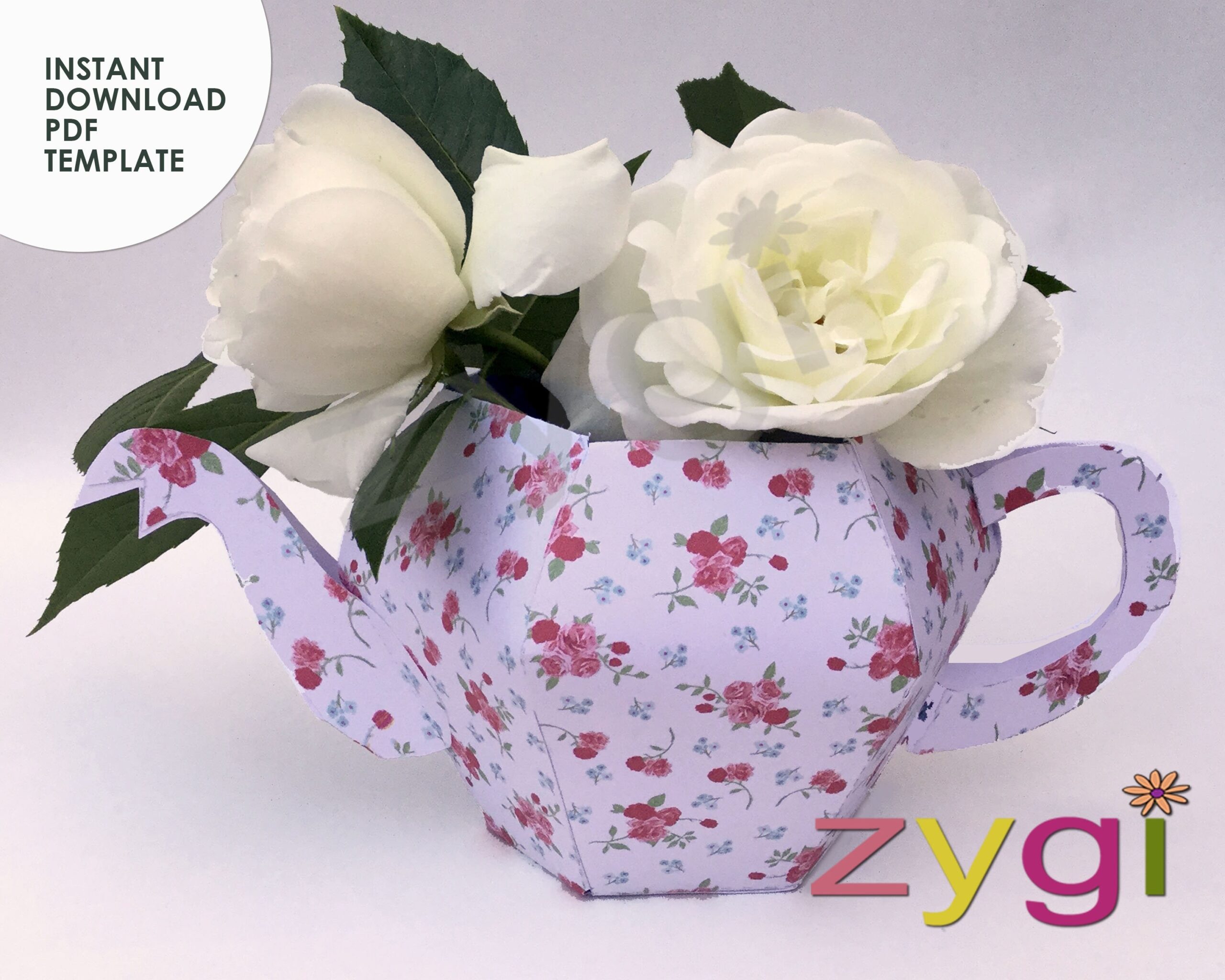tea pot favor gift box with lid teapot pdf template tea party centrepiece alice in wonderland favour wedding decor printable you print etsy uk