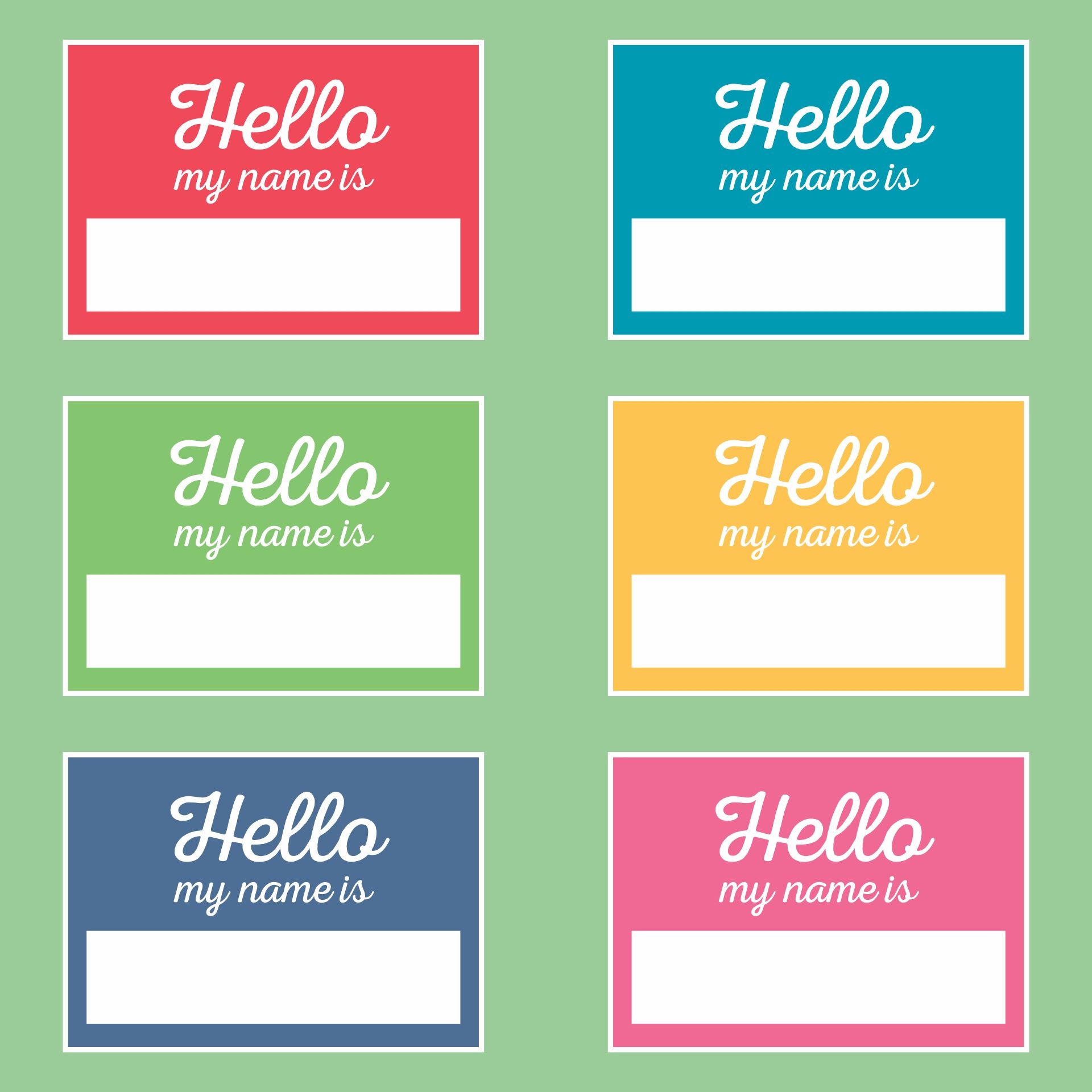Name Tag Template Free Printable Word