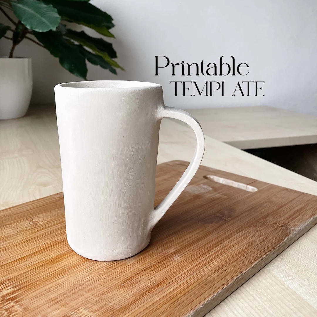 Tumbler Template Slab Building Tall Mug Ceramics Tools Easy DIY Ceramic Flared Mug Pottery Templates For Slab Building Tutorial Etsy Canada
