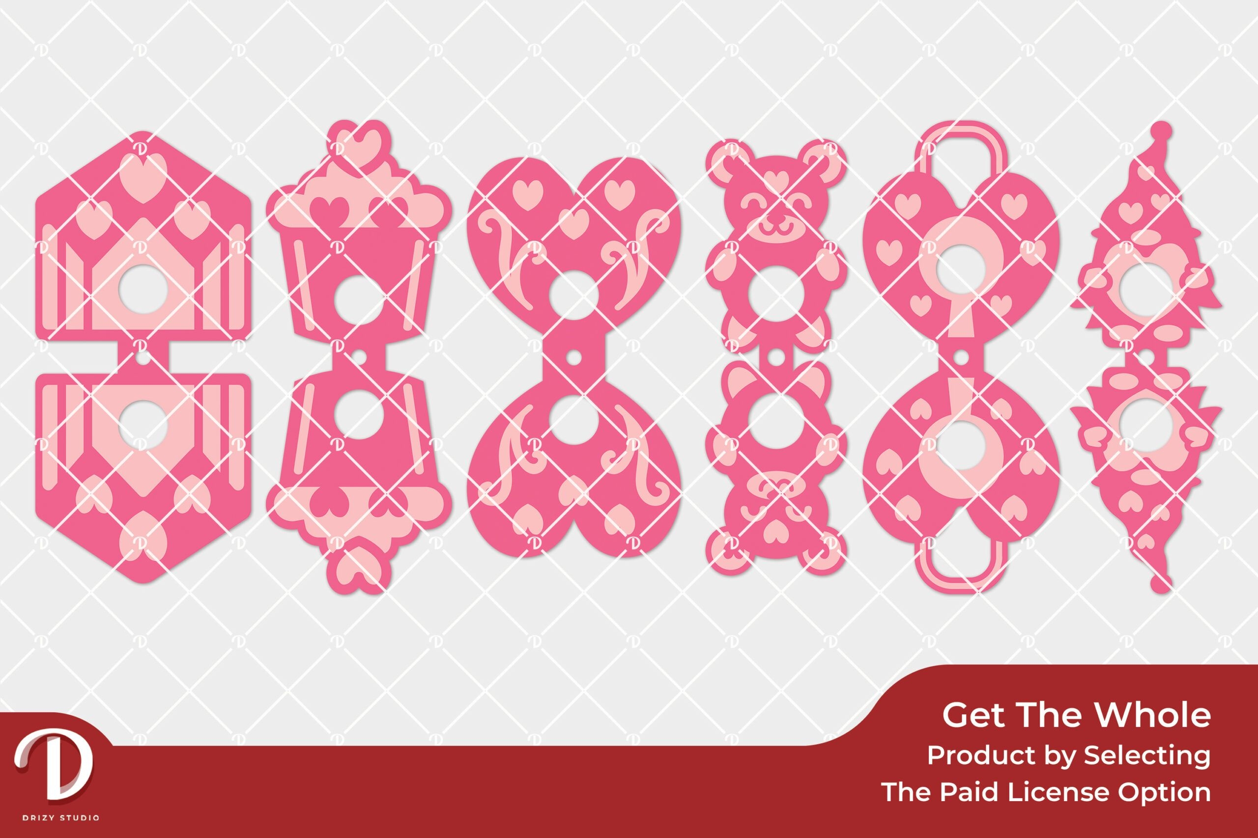 Valentines Lollipop Holder SVG Valentines SVG Set Of 6 Drizy Studio