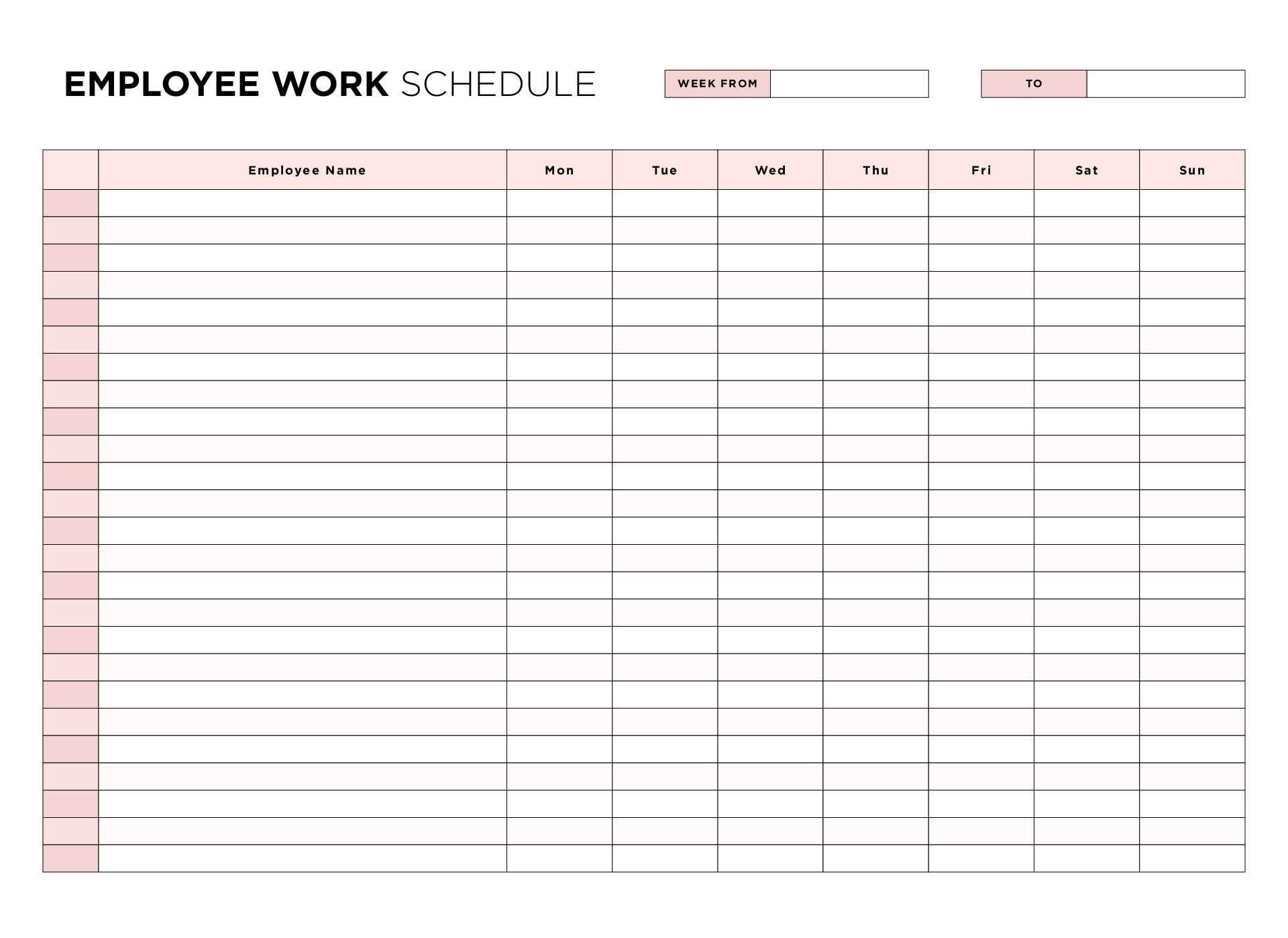 work schedule calendar 10 free pdf printables printablee