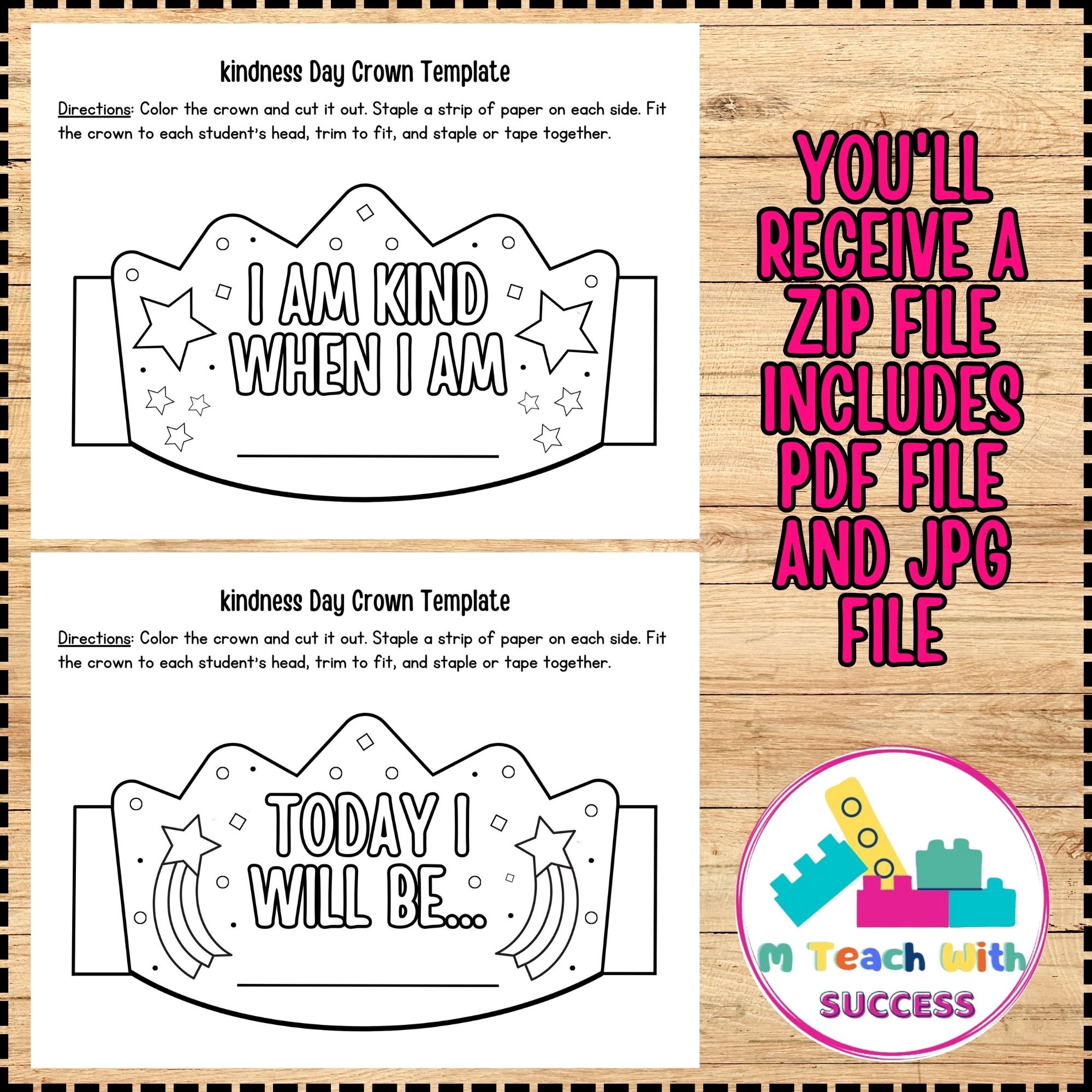 World Kindness Day Paper Crown Templates Kindness Activities Hat Template Made By Teachers