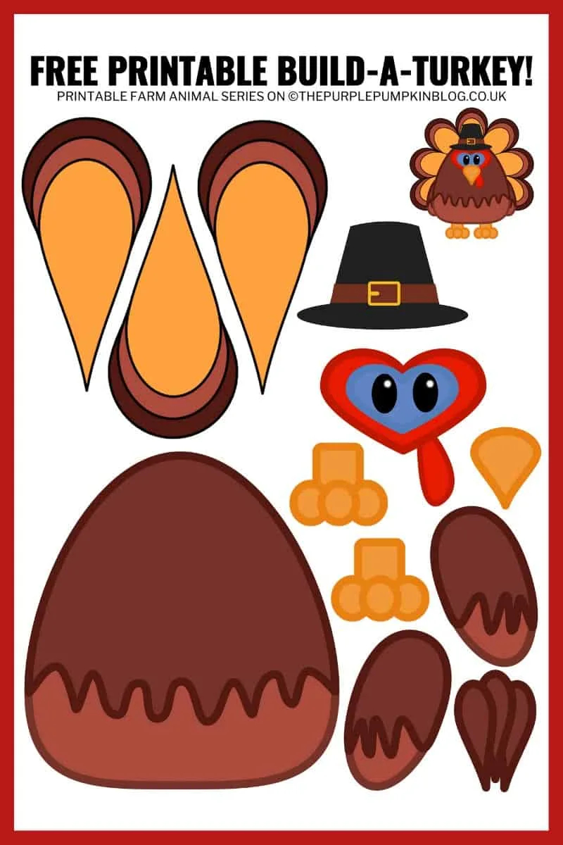 build a turkey free printable paper turkey template