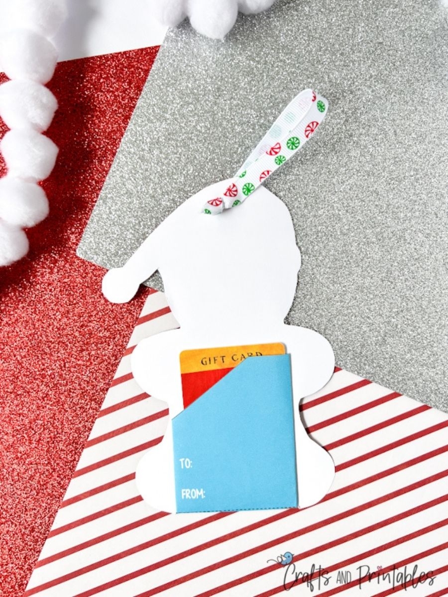 diy gift card holder template gingerbread man santa hat crafts and printables shop