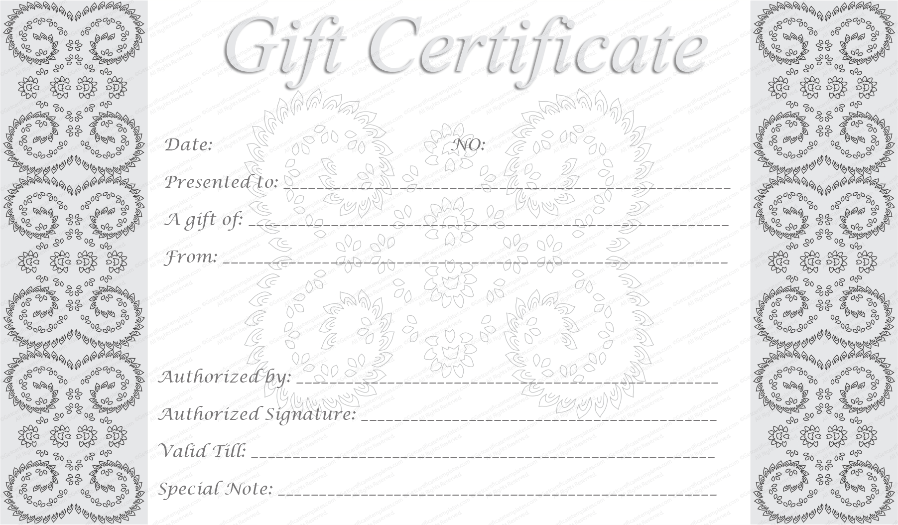 Free Printable Gift Certificates Templates