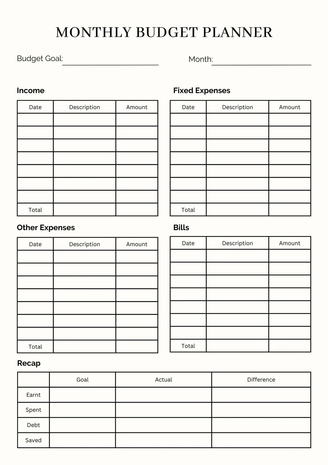 free and customizable budget templates
