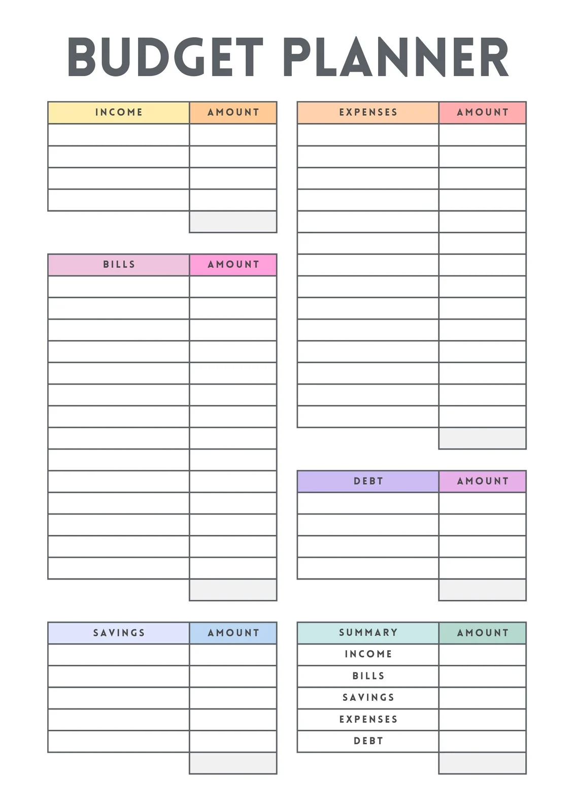 free and customizable budget templates