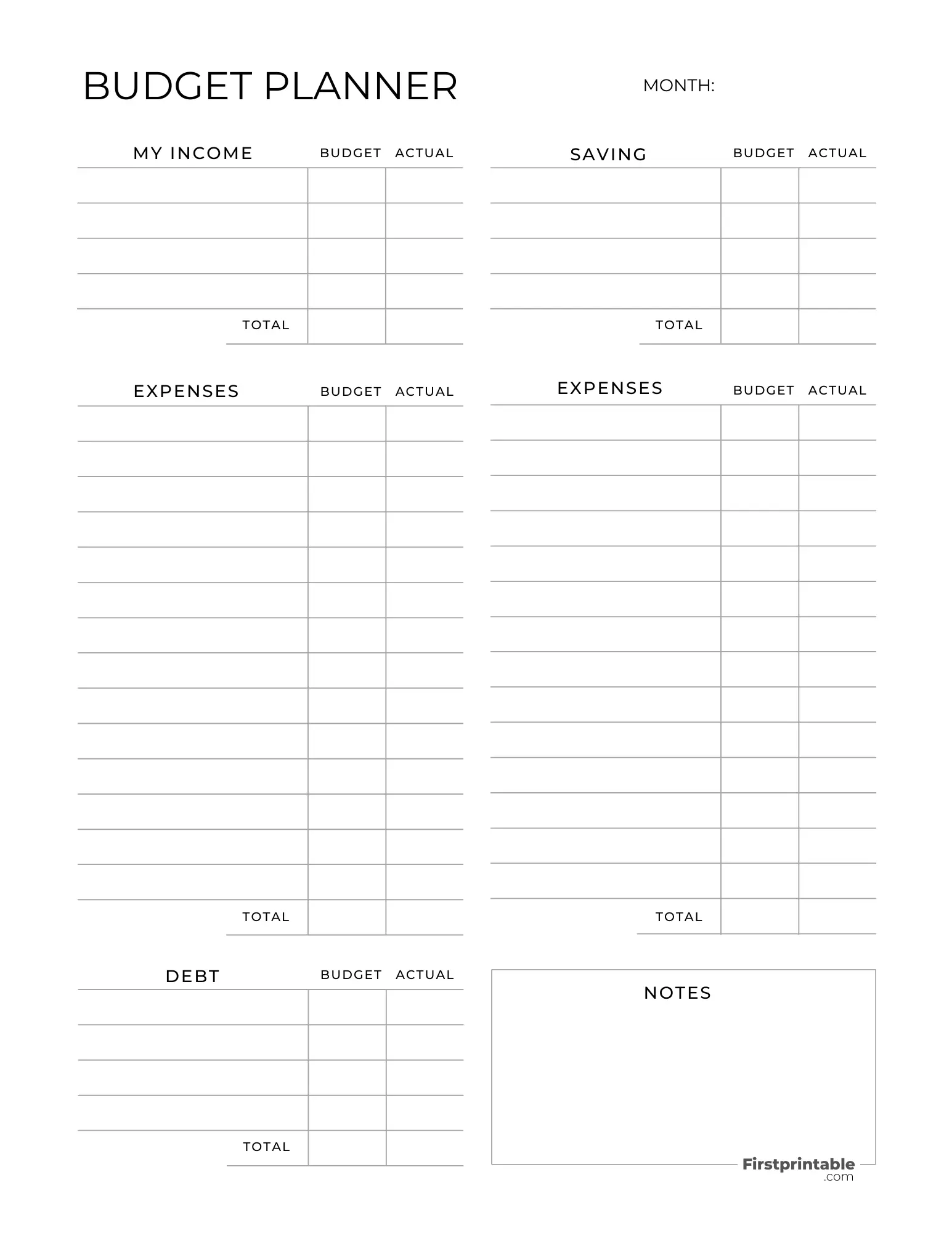 free budget planner templates printable u0026 fillable