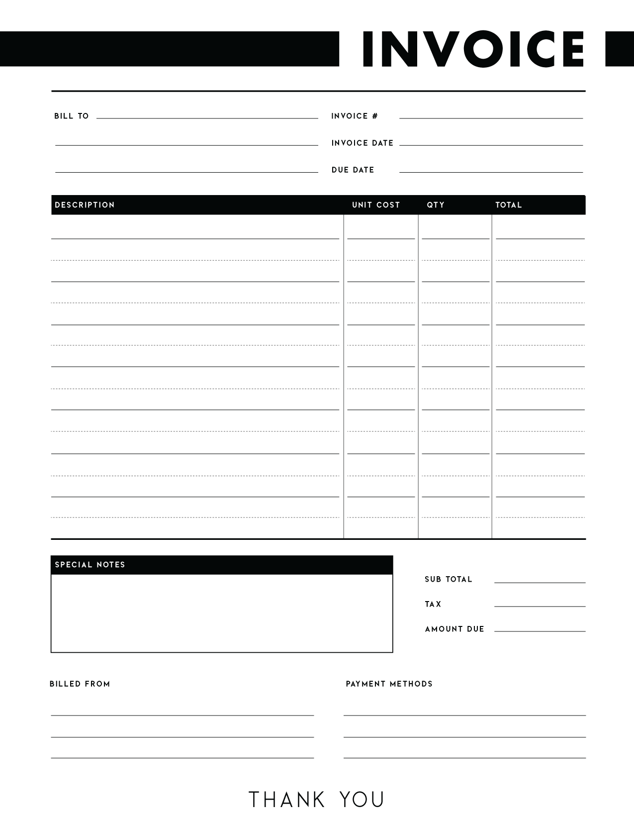 Free Printable Invoice Templates Pdf