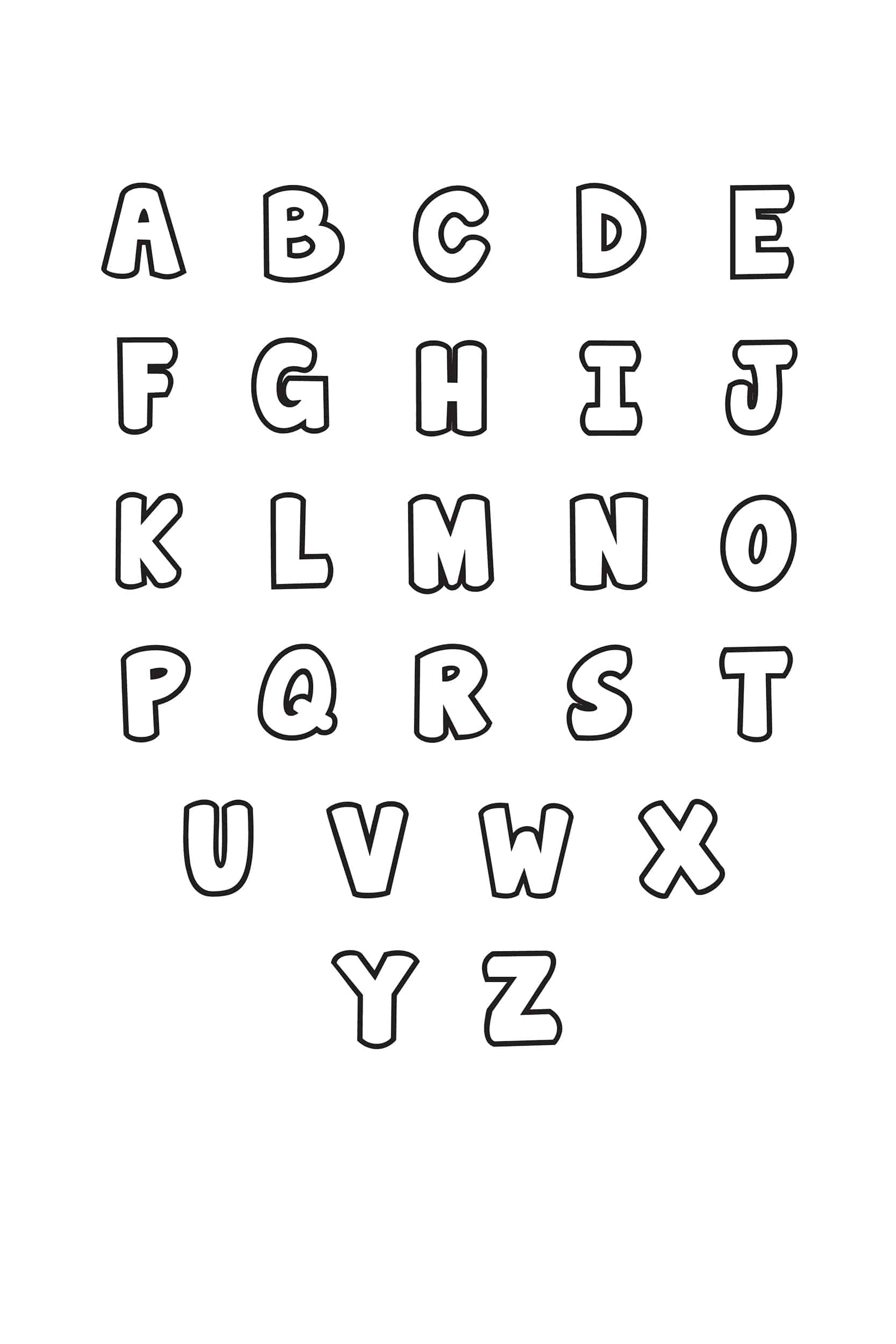 free printable bubble letter alphabet stencils