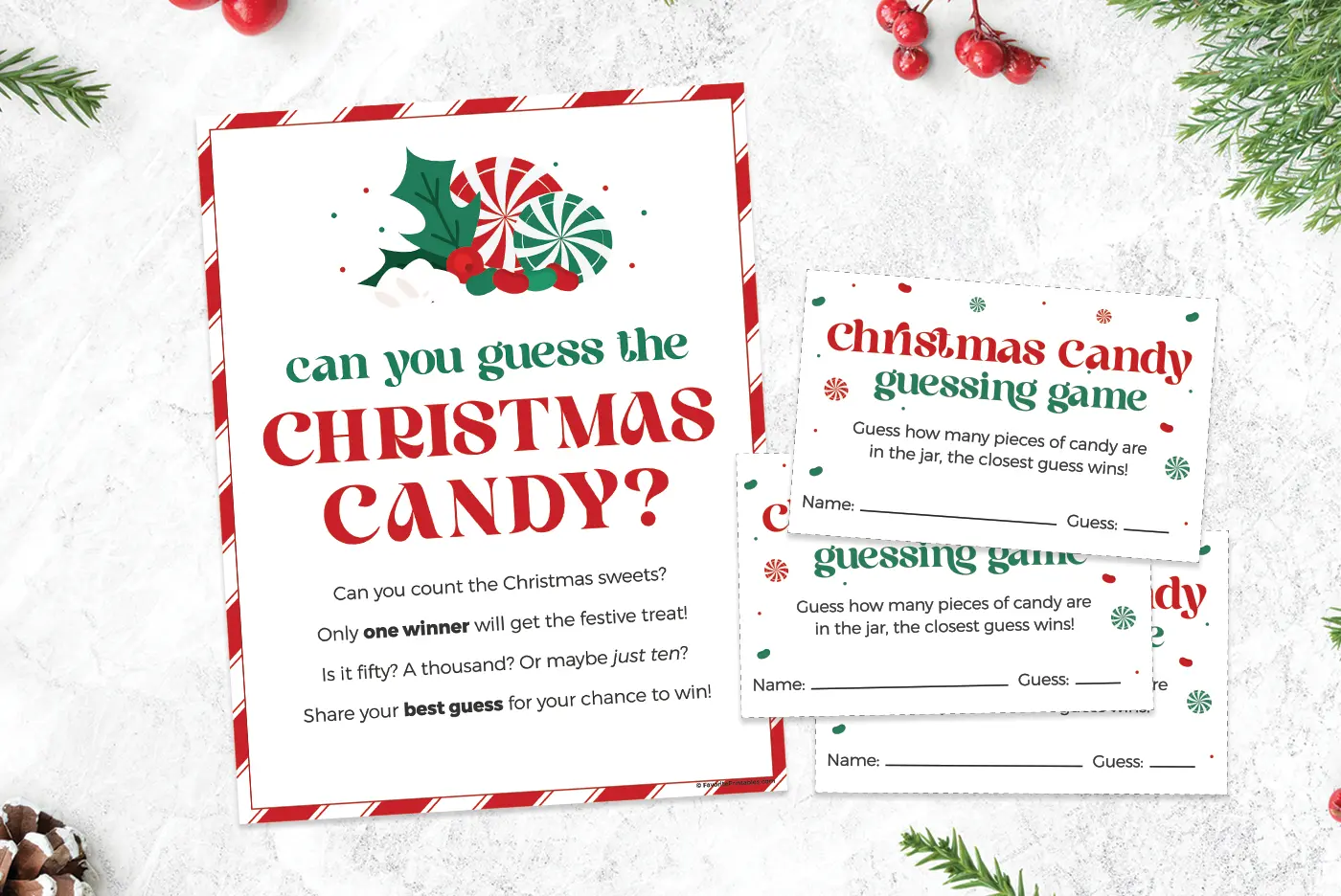 free printable christmas candy guessing game favorite printables