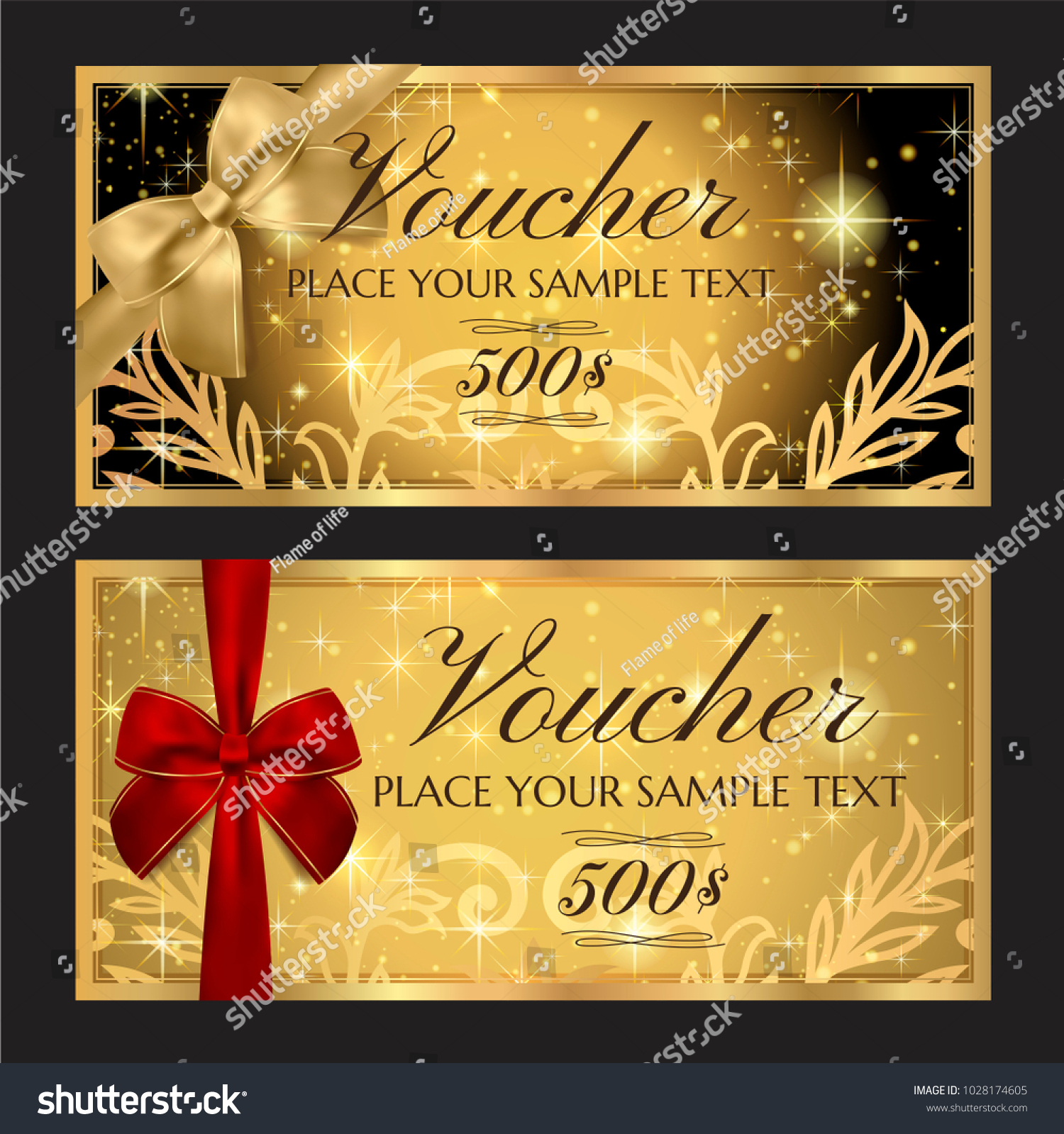 gift voucher template printable christmas gift stock vector