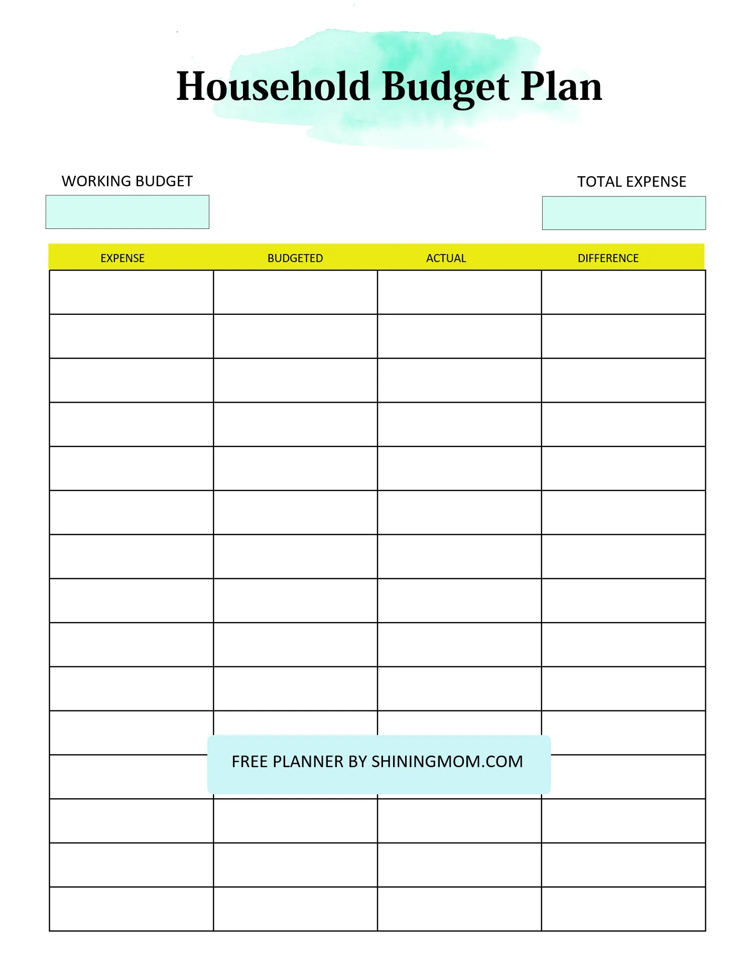 household budget planner free printables to help you save more
