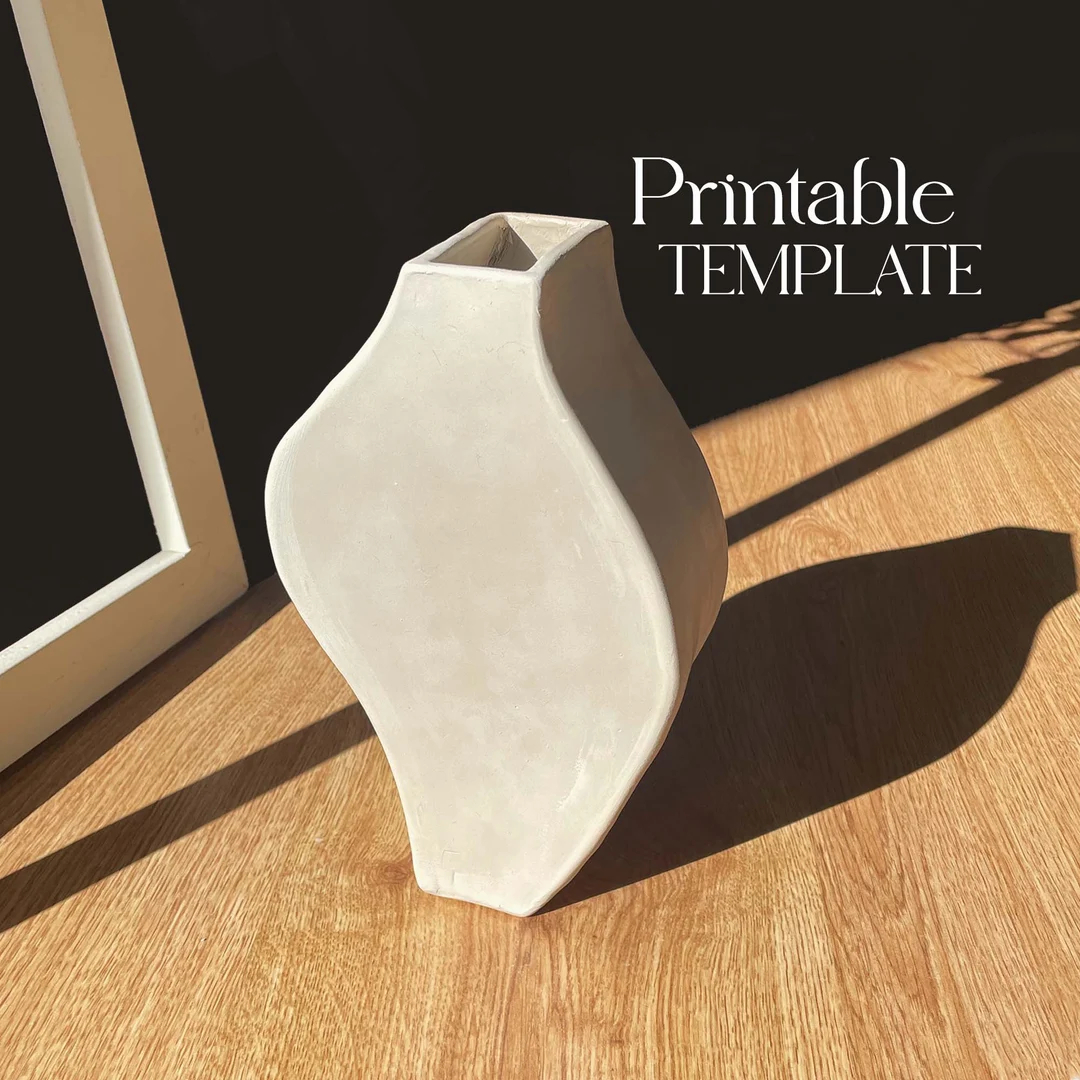 pottery vase template ceramics tools slab building vessel easy diy ceramic vase pottery templates for slab building tutorial etsy