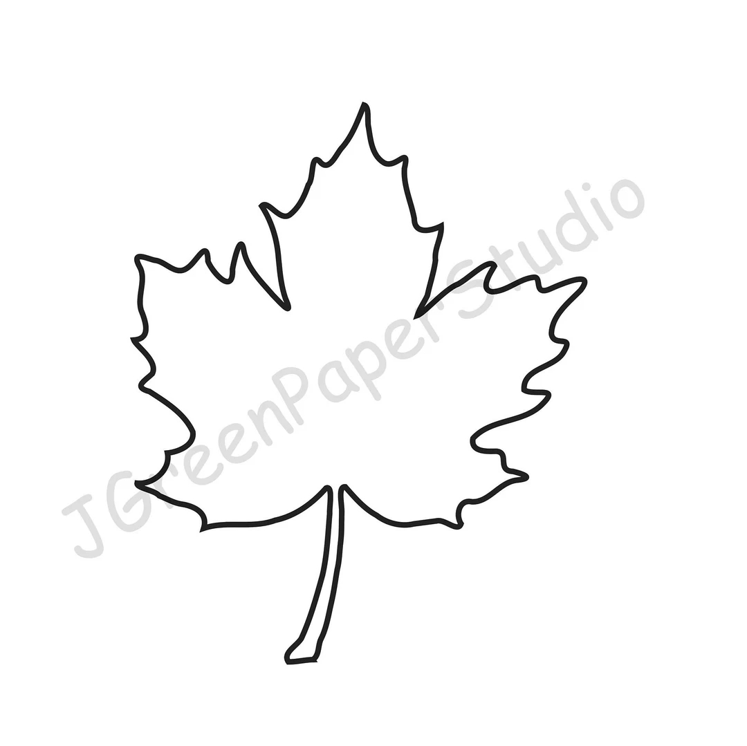 printable maple leaf template pdf digital download leaf autumn fall thanksgiving kids coloring page scrapbooking crafts stencil 7 inch leaf etsy