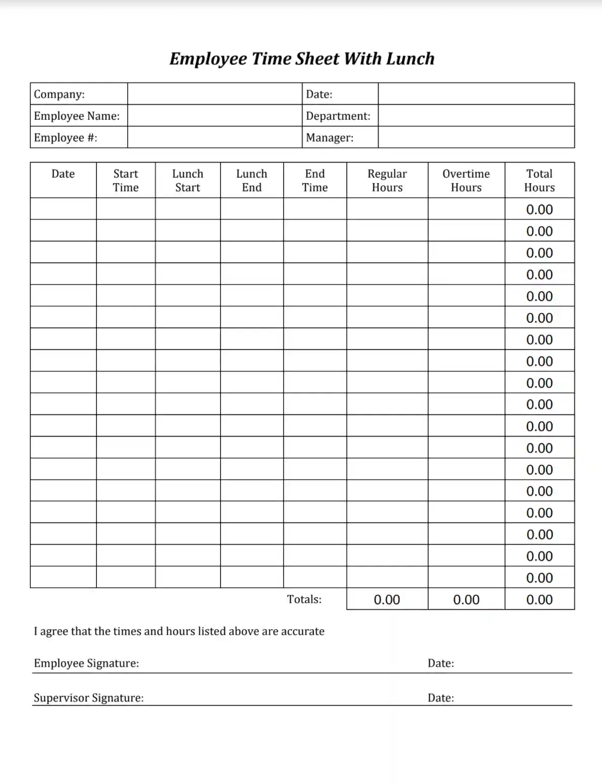 time card template fill out printable pdf forms online