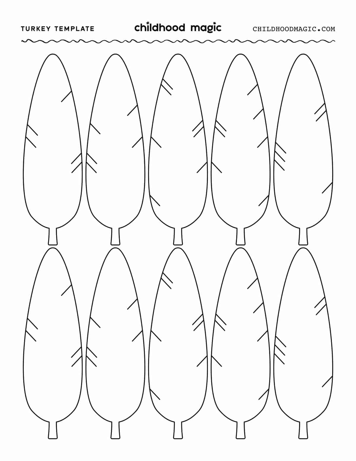 turkey template childhood magic