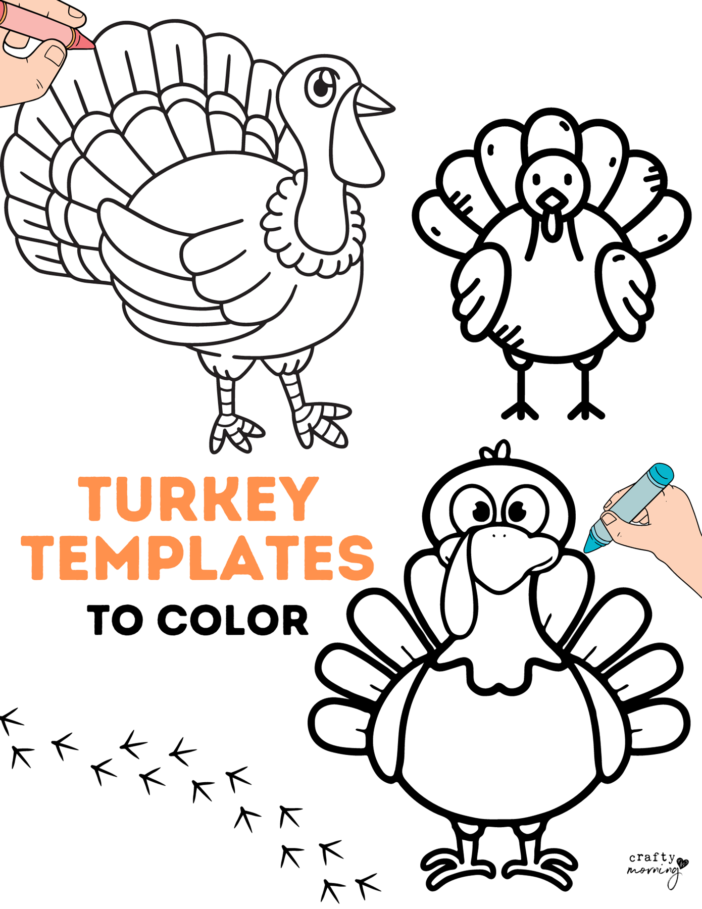 turkey template to color crafty morning